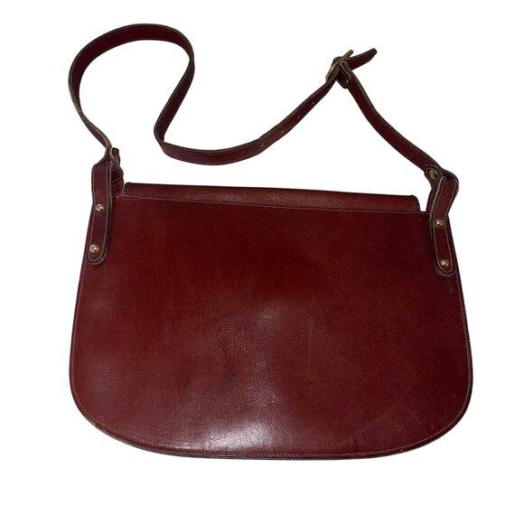 Vintage Womens Shoulder Bag Brown Adjustable Strap Turn Lock Closure Leather - Picture 9 of 11